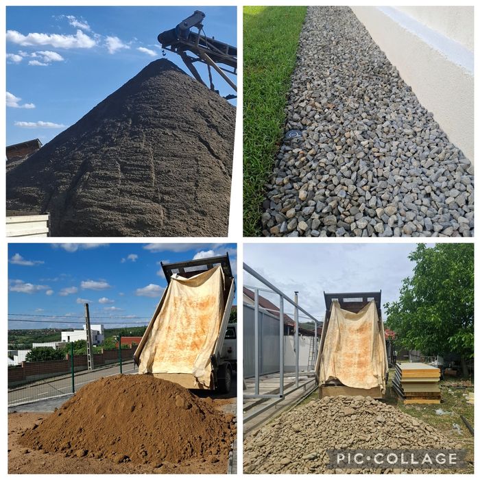 Nisip piatra gri decorativa compost gradina pamant negru hamuca pietris piatra sparta concasata balast refuz agregate balastiera