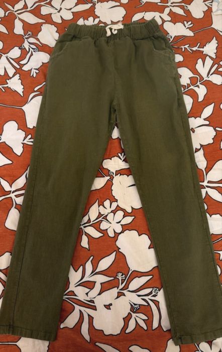 Pantaloni kaki din amestec de in