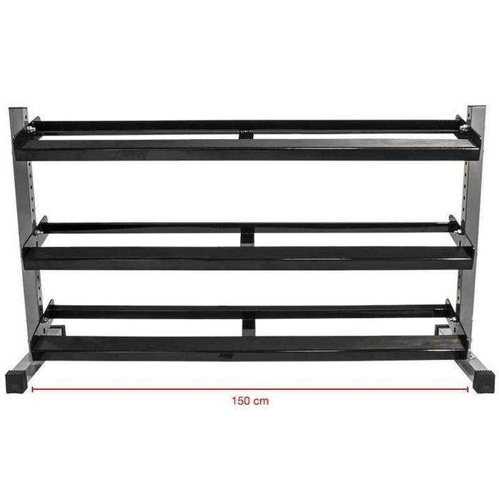 Стойка за Дъмбели 3 нива - 150 см, Поставка за Гири, Стелаж