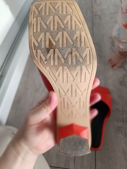 Шлепки Mango оранжевый