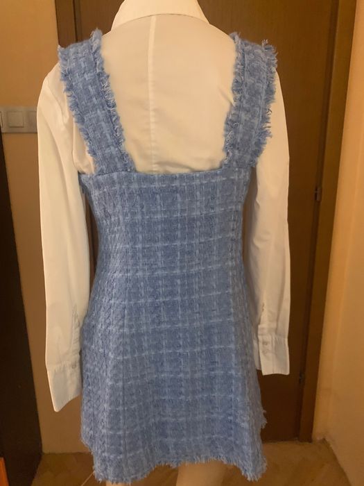 Рокля  сукман в небесносин цвят букле Zara, размер S/M