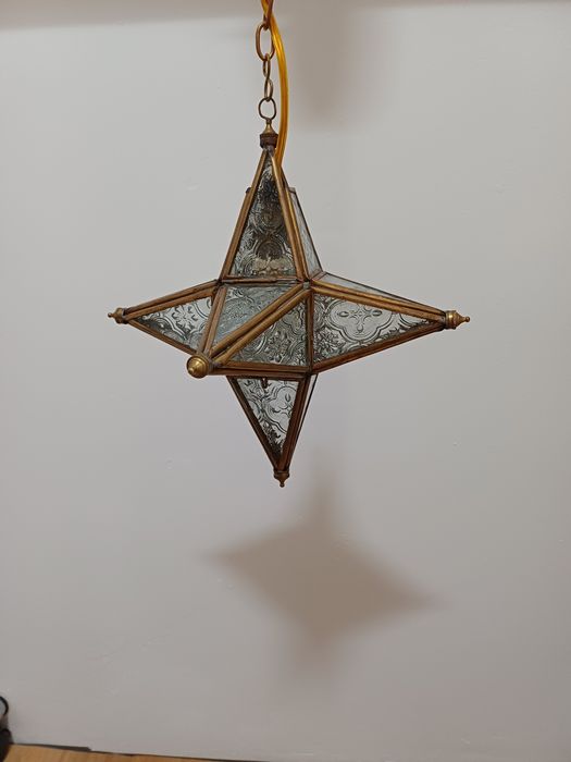 Accesoriu decor lumina vintage colectie sticla  alama Franța  1940