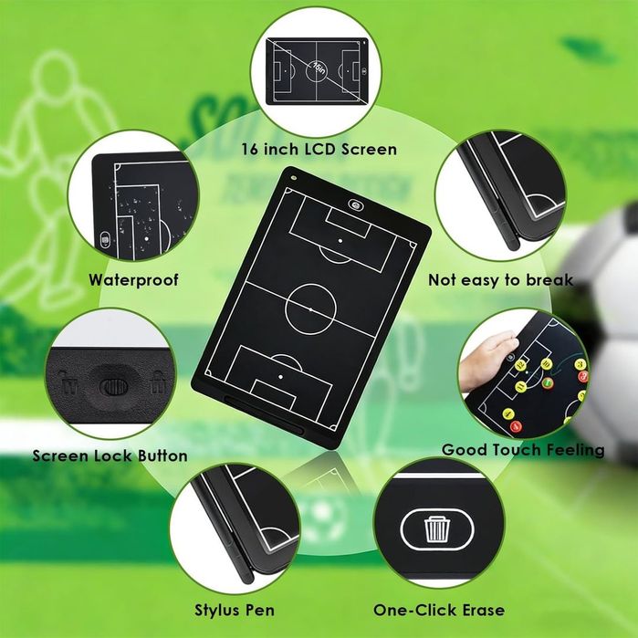 Tablă tactică magnetică pentru fotbal – 16 inch