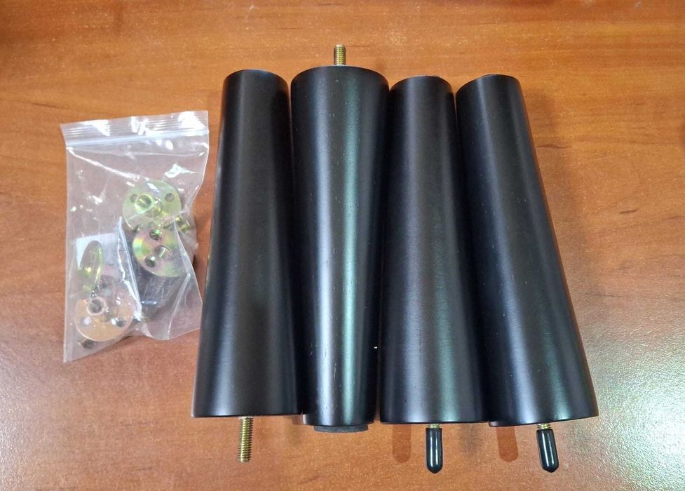 Set 4 picioare mobilier, din lemn masiv, 20 cm