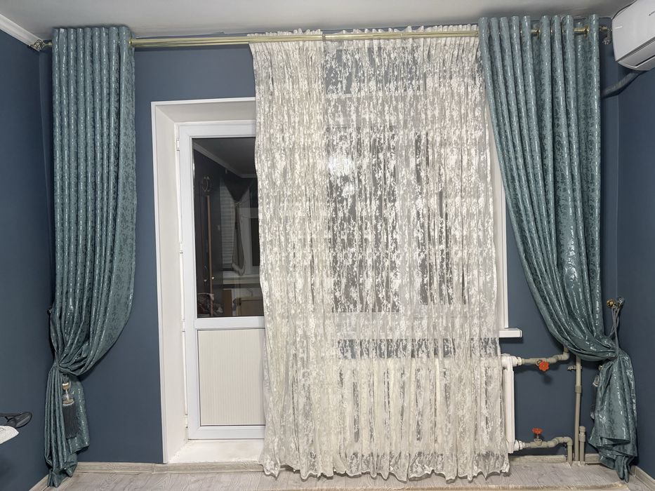 Шторы и тлюль с карнизом