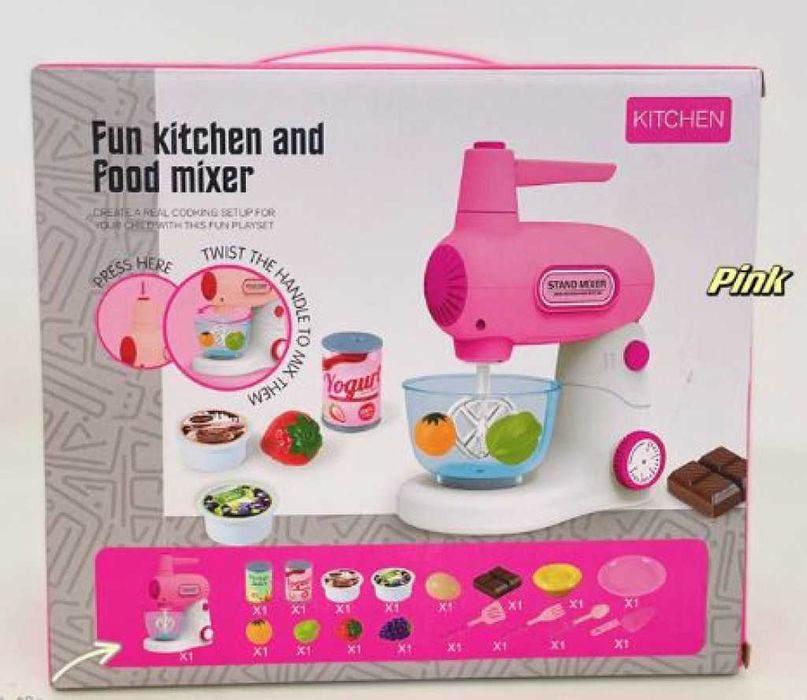 Играчка миксер с аксесоари със звуци и светлини Happy Kitchen