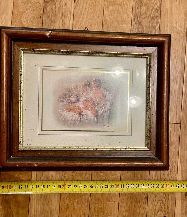 Tablou original semnat E Felisari – scena romantica