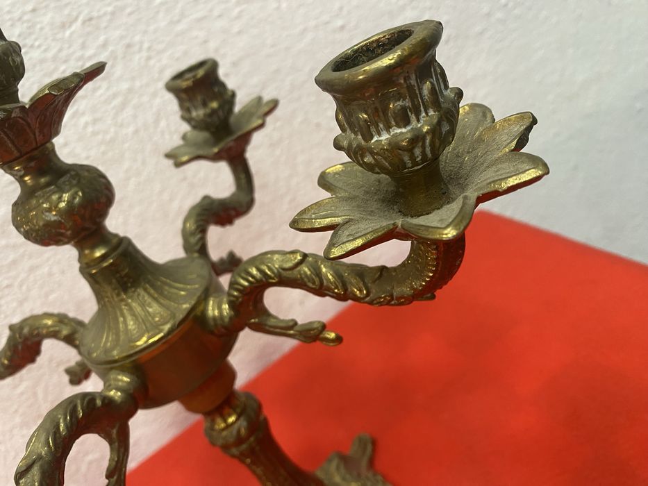 Стар бароков свещник от месинг