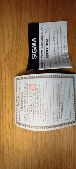 Широкоъгълен конвертор Sigma за камера с автоматичен фокус 46мм Япония