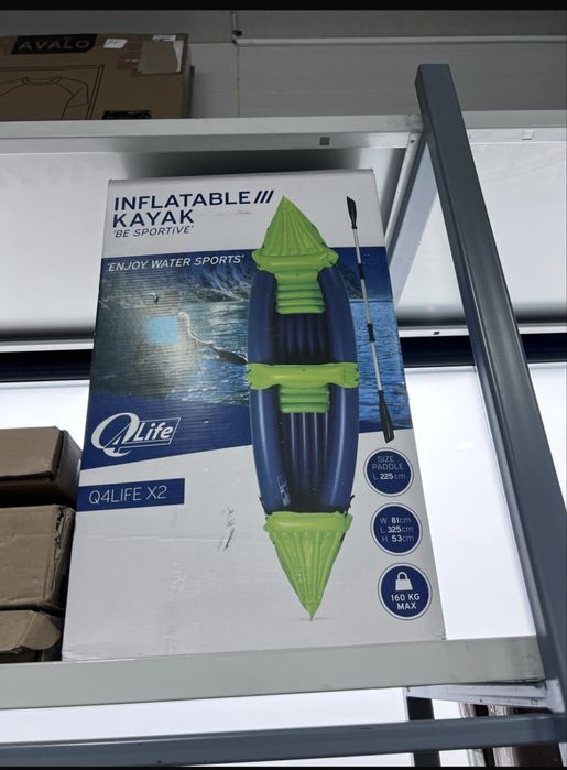 Caiac q4 life X2 gonflabil 2 persoane, nou, cu paletă inclusă,