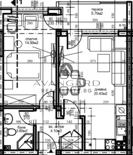 оф.24140 Двустаен с АКТ 14! Южен