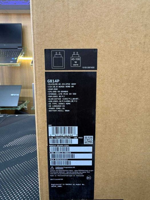 Noutbuk ROG STRIX G18 Ryzen 9 8940HX RTX5050 16/1TB 18.0 FHD IPS 165hz