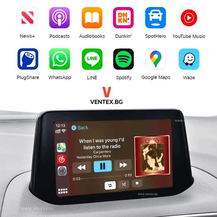 Безжичен Carplay и Android Auto адаптер за Mazda след 2015 година