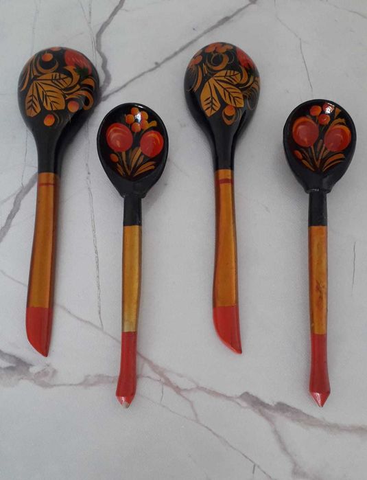 Набор деревянных ложек с росписью «Хохлома»