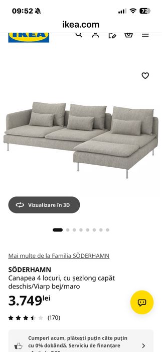 Canapea modulara ikea Soderhamn