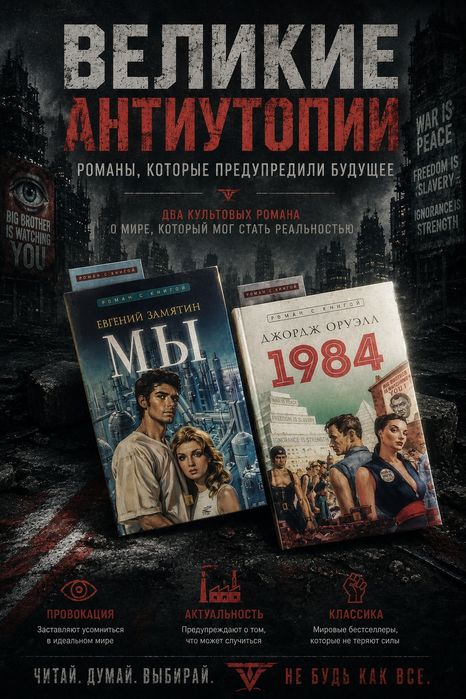 Лучшие Антиутопии ХХ века. «МЫ - 1984» Замятин/Оруэлл.