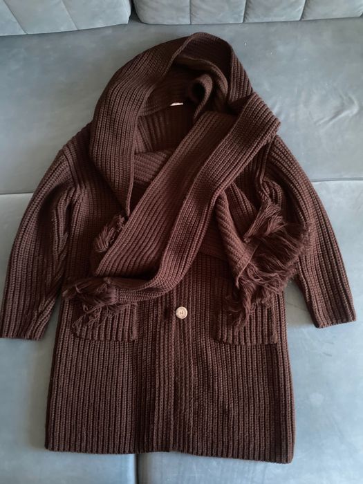 Пальто- кардиган ZARA с шарфом