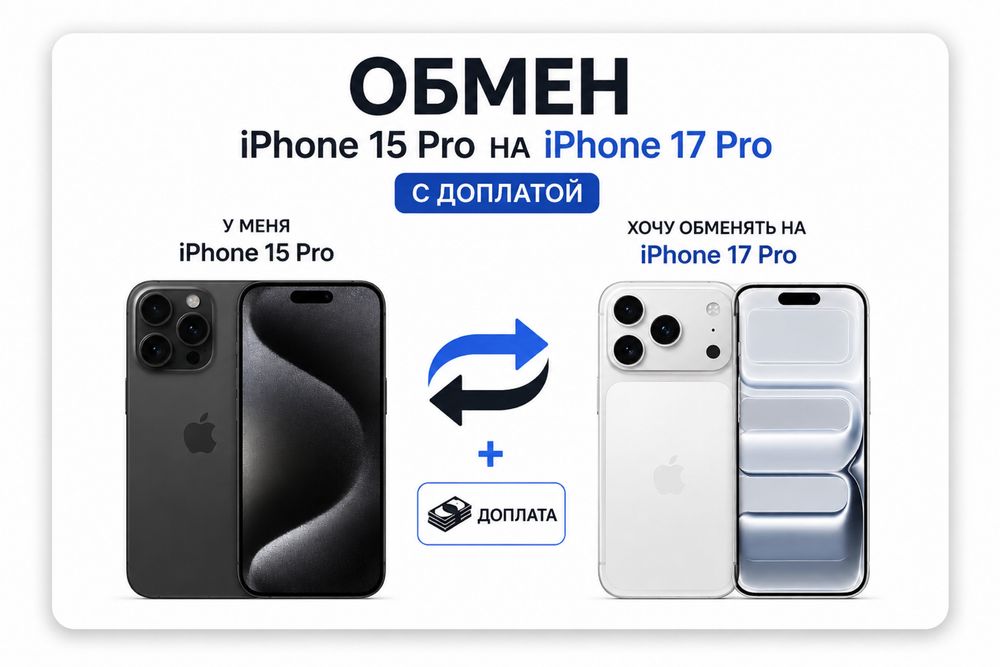 Обмен моего 15 Pro на ваш 17 Pro+кэш