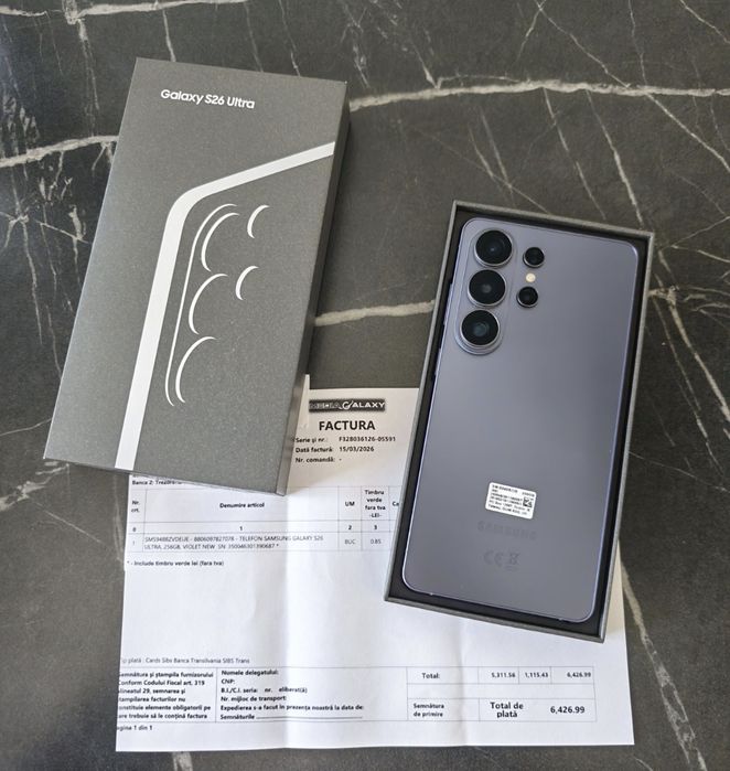 Samsung S26 Ultra Violet ca NOU Factură Garanție 2 Ani