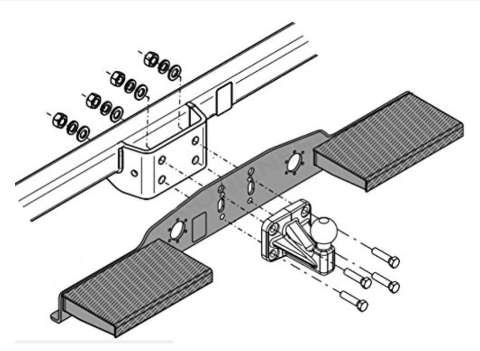 Treaptă Cârlig Remorcare Sprinter Crafter 1996 - 2026 Scara Cârlig NOU