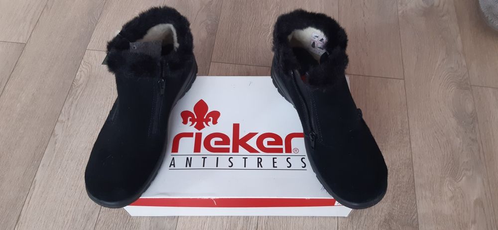 Botine dama Rieker, interior cu blana de oaie