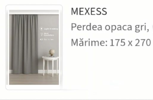 2 bucăți Draperii gri mari