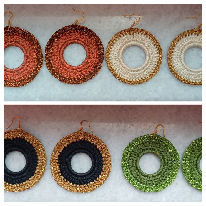 Плетени обеци,  колие пауново перо