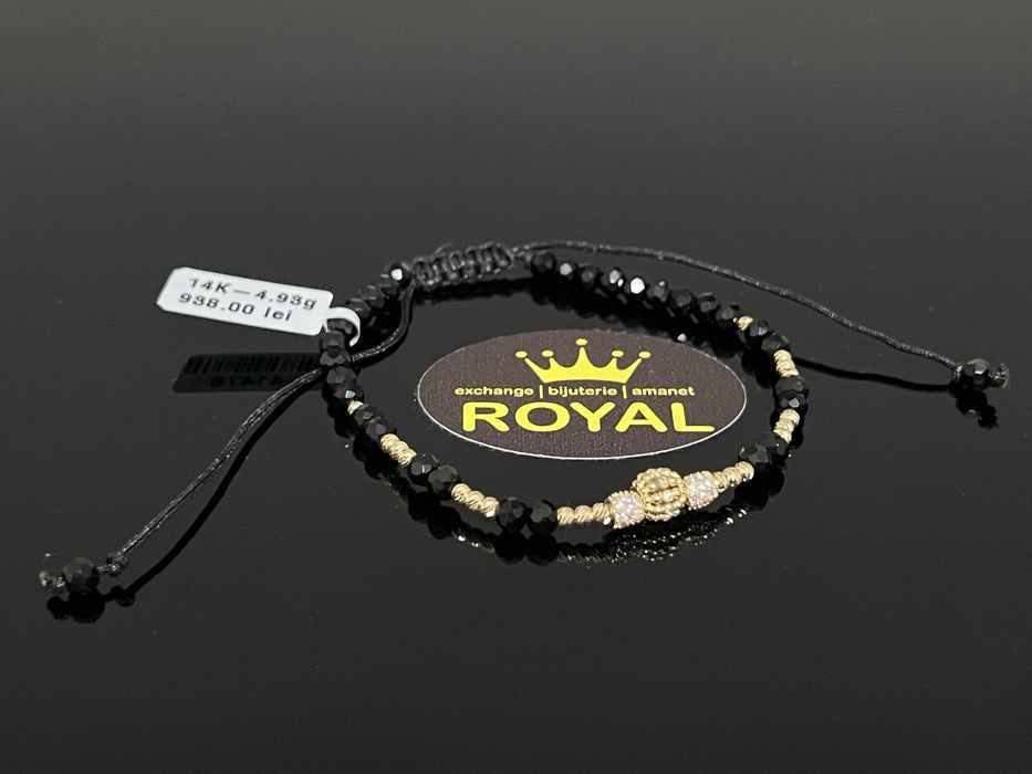 Bijuteria Royal CB : Bratara cu snur bile aur 14k 4,93 grame