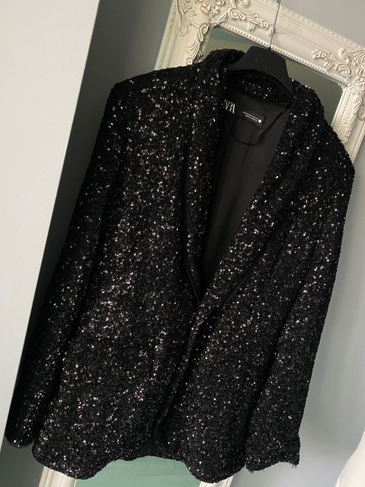 ZARA Сако блейзър с паети XS/S Ново!