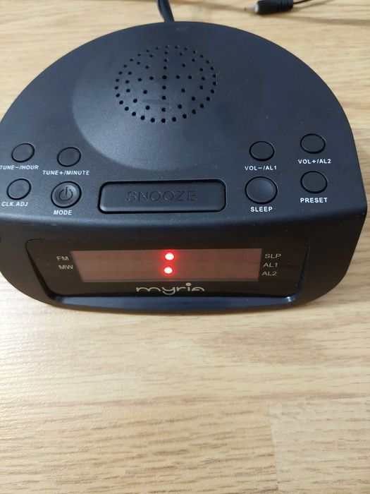 Ceas cu display Rosu Radio desteptator MYRIA MF394, FM/MW, negru