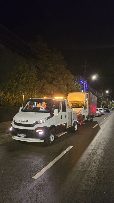Platforma Transport Utilaje Grele Tractari Auto Recuperator Camioane Dube Trailer Buldoexcavatoare Tractoare Combine Microbuze Autoutilitare DEx12 A1