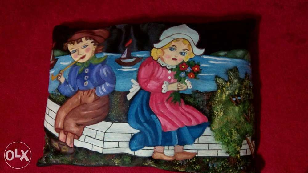 Perna pictata manual pe matase, model unicat!