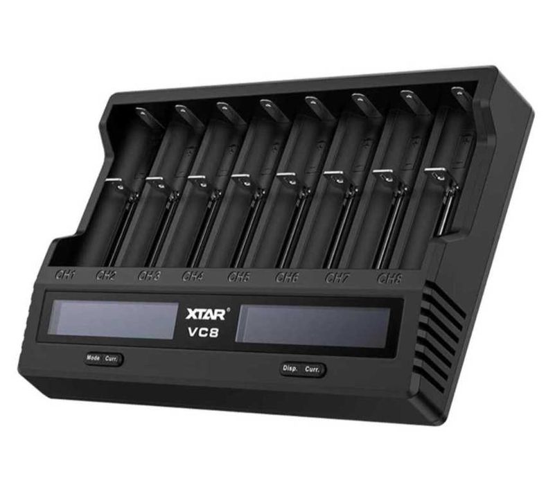 Incarcator XTAR VC8,pt 8 acumulatori,Li-Ion sau Ni-Mh,USB-C, LCD,Negru