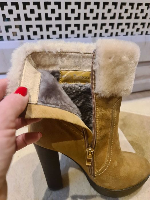 Зимние полуботинки на каблуке