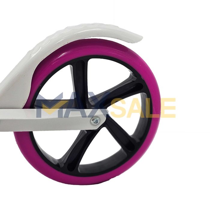 Тротинетка детска сгъваема скутер scooter бяло розово колело триколка