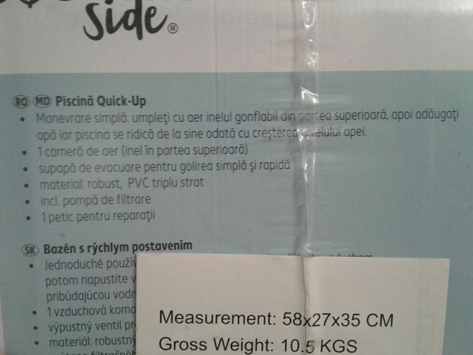 Piscina cu sistem de filtrare, 3m x76cm, inel gonflabil, noua,sigilata