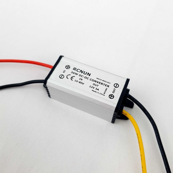 Convertor Tensiune DC-DC 3A Slim 15V–80V la 12V pentru Trotinetă Electrică și Scuter Electric, pentru Semnalizări, Stop, Claxon și Alte Accesorii 12V