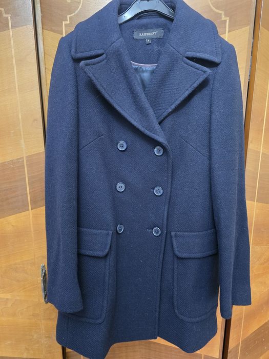 Palton lana, marime S, bleumarin, Raspberry