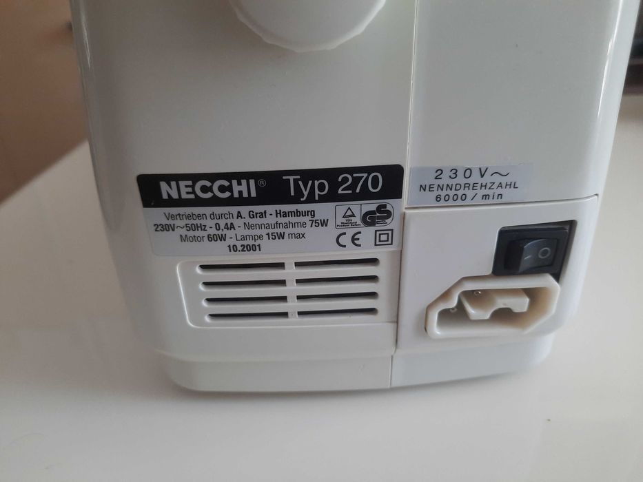 Mașină de cusut portabilă NECCHI 270 – Compactă, 20 de programe, stare impecabilă
