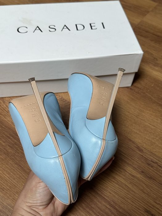 Pantofi CASADEI, nr.38, piele culoare Bleu Ciel