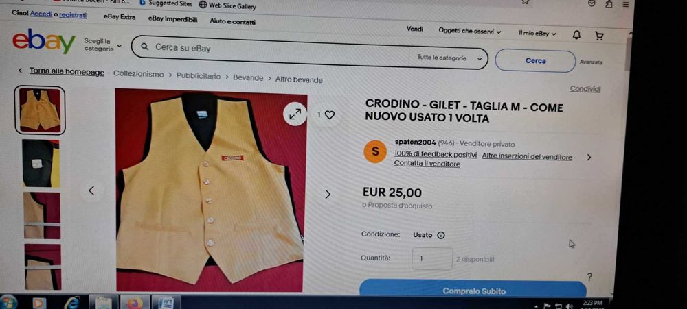 Uniforma/vesta profesionala Crodino pt ospătari Italia tg M prod nou