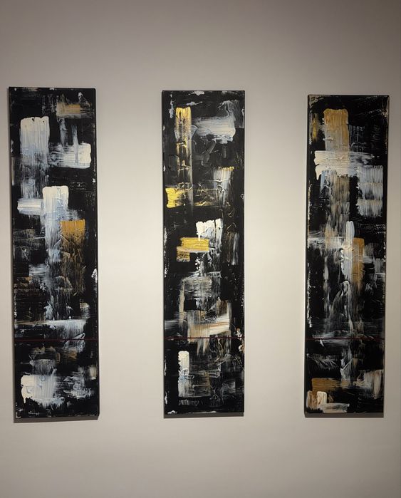 WHY – triptic abstract acrilic pe pânză