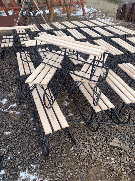 Sanie din fier cu lemn pentru copii