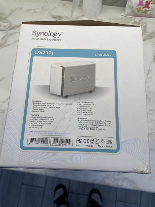 Synology DS212j NAS с диском Seagate 2 TB в комплекте