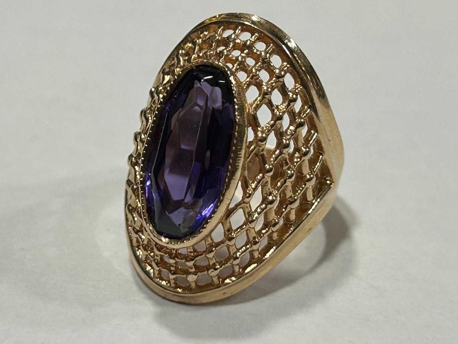 Златен пръстен 14 К 583 /7.61 гр./ Корунд /СССР от 1958