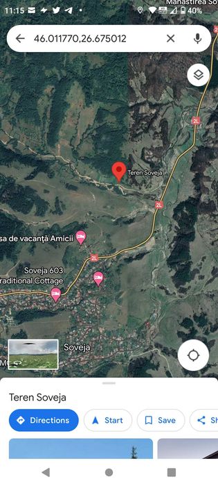 Vând teren munte Soveja 5727 mp – aer ultra curat, deal însorit, la drum, lângă râul Șușița.