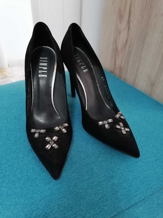 Pantofi stiletto piele naturala