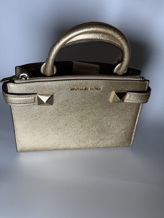 Geanta Michael Kors Gold Saffiano Satchel