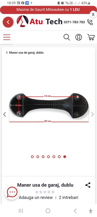 Maner pentru usi de garaj