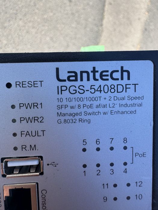 Switch gigabit industrial POE Lantech IPGS-5408DFT